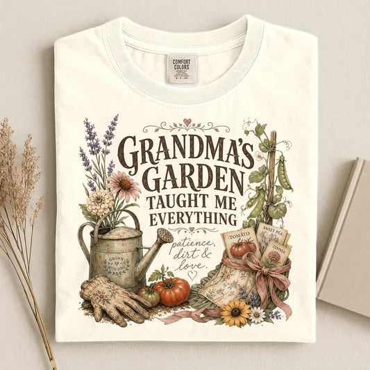 Grandma's Garden Taught Me Everything Comfort Colors 1717 tee shirt