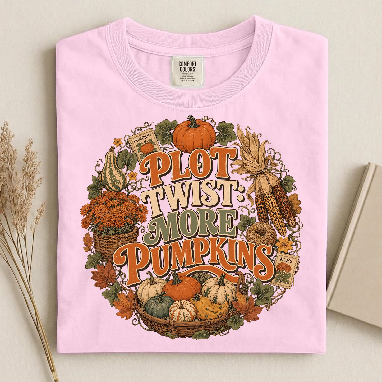 Plot Twist More Pumpkins Comfort Colors 1717 tee shirt