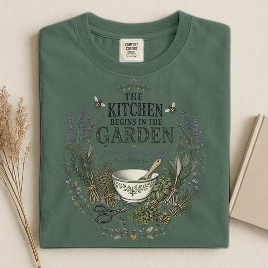 The Kitchen Begins in the Garden T Shirt