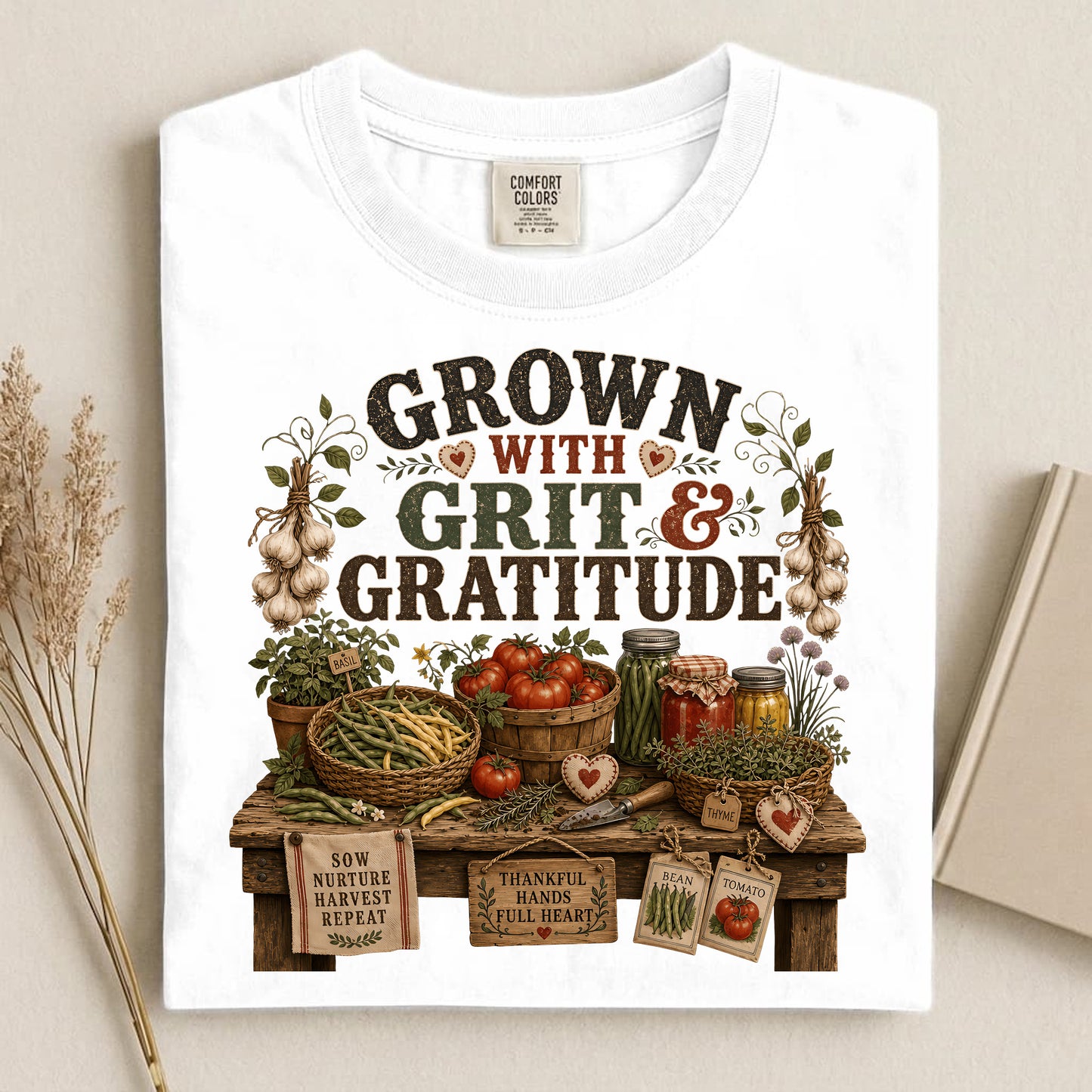 Grown with Grit & Gratitude Comfort Colors 1717 tee shirt