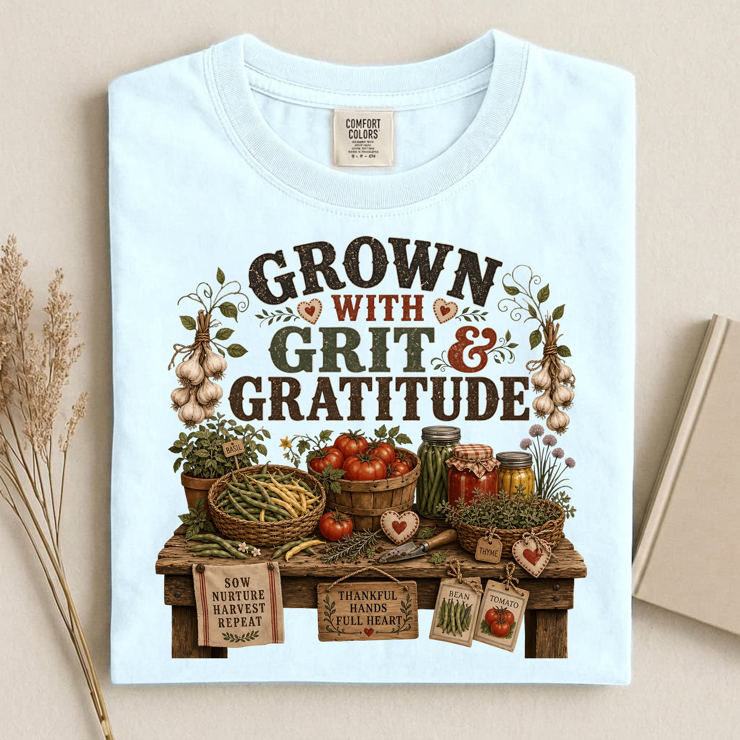 Grown with Grit & Gratitude Comfort Colors 1717 tee shirt