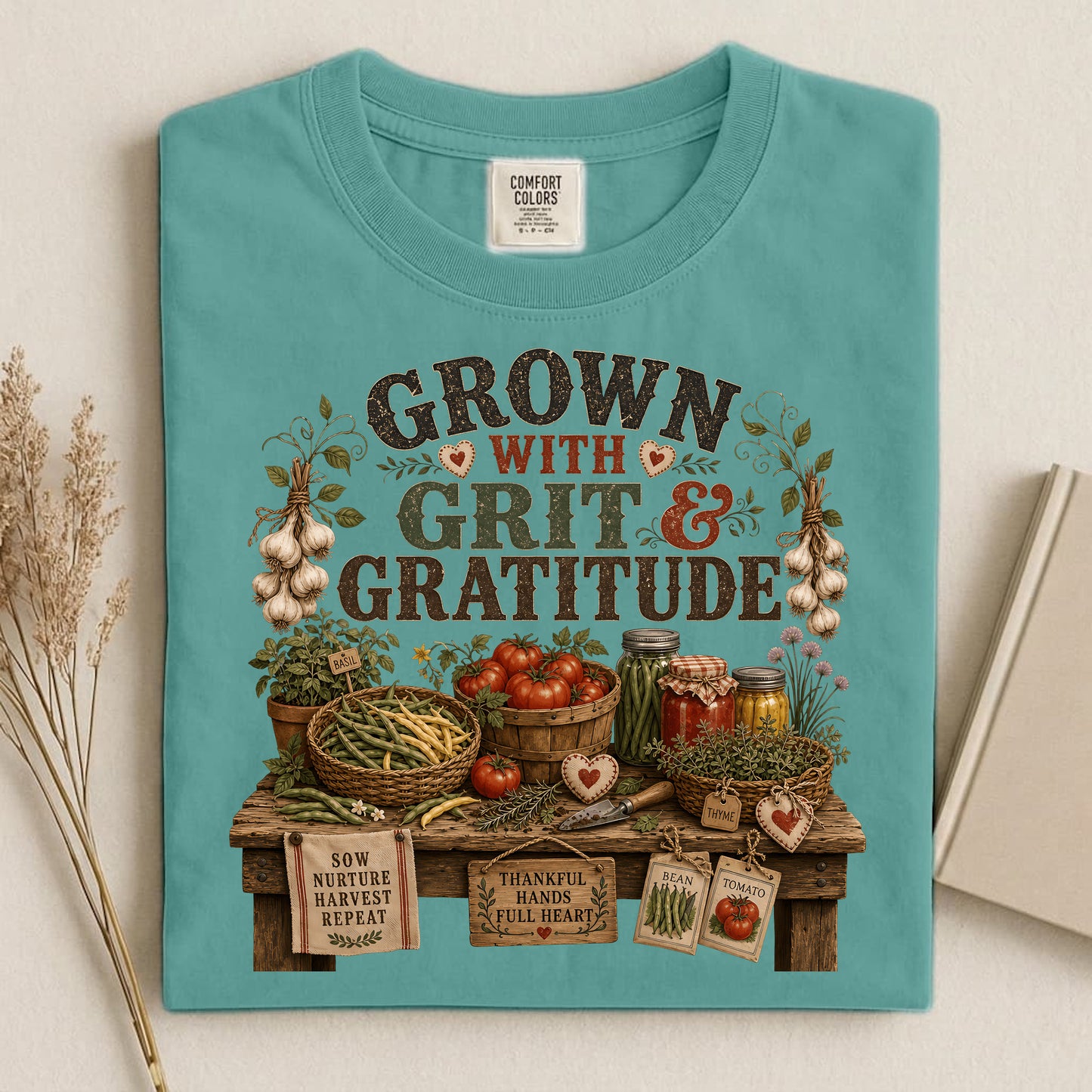 Grown with Grit & Gratitude Comfort Colors 1717 tee shirt