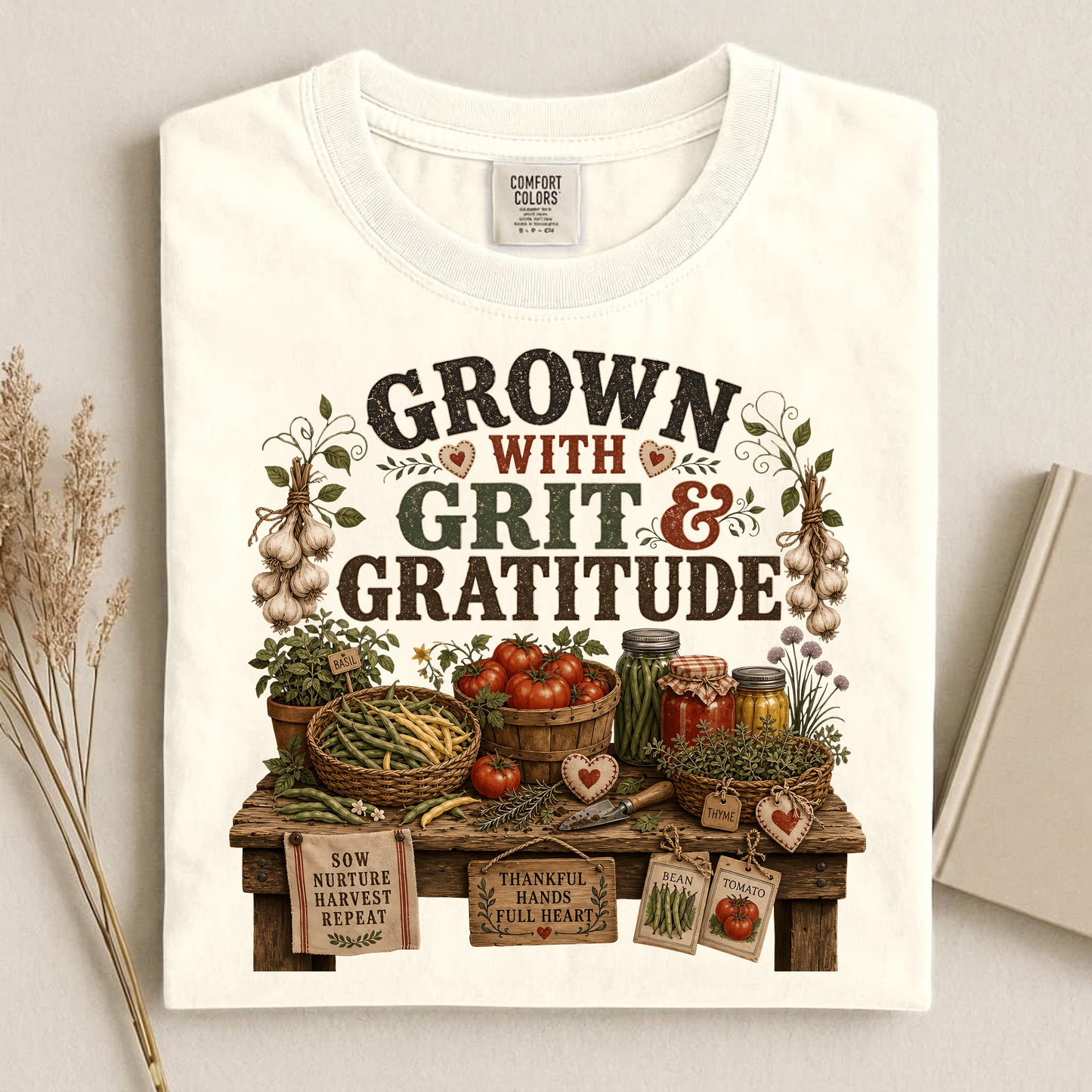 Grown with Grit & Gratitude Comfort Colors 1717 tee shirt