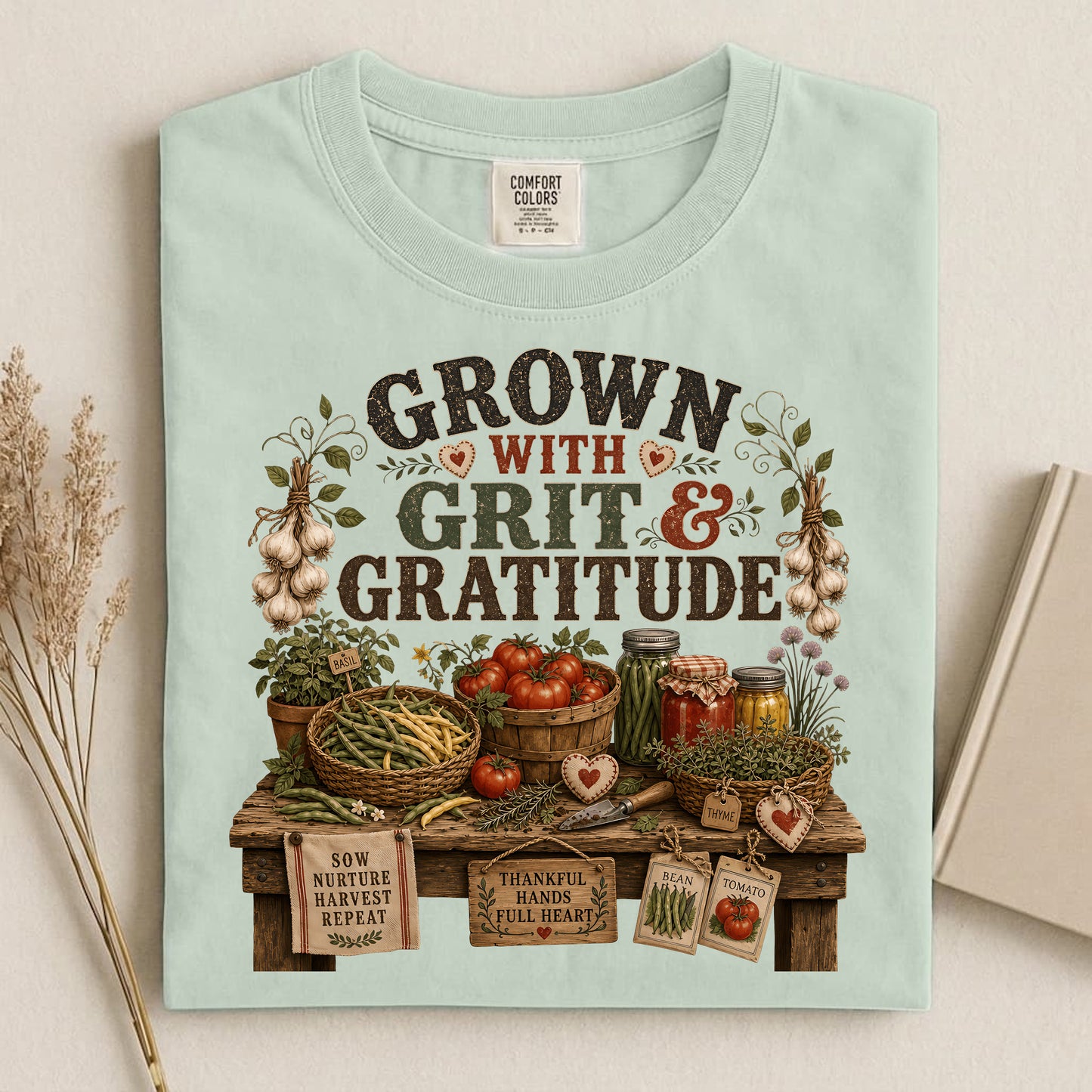 Grown with Grit & Gratitude Comfort Colors 1717 tee shirt