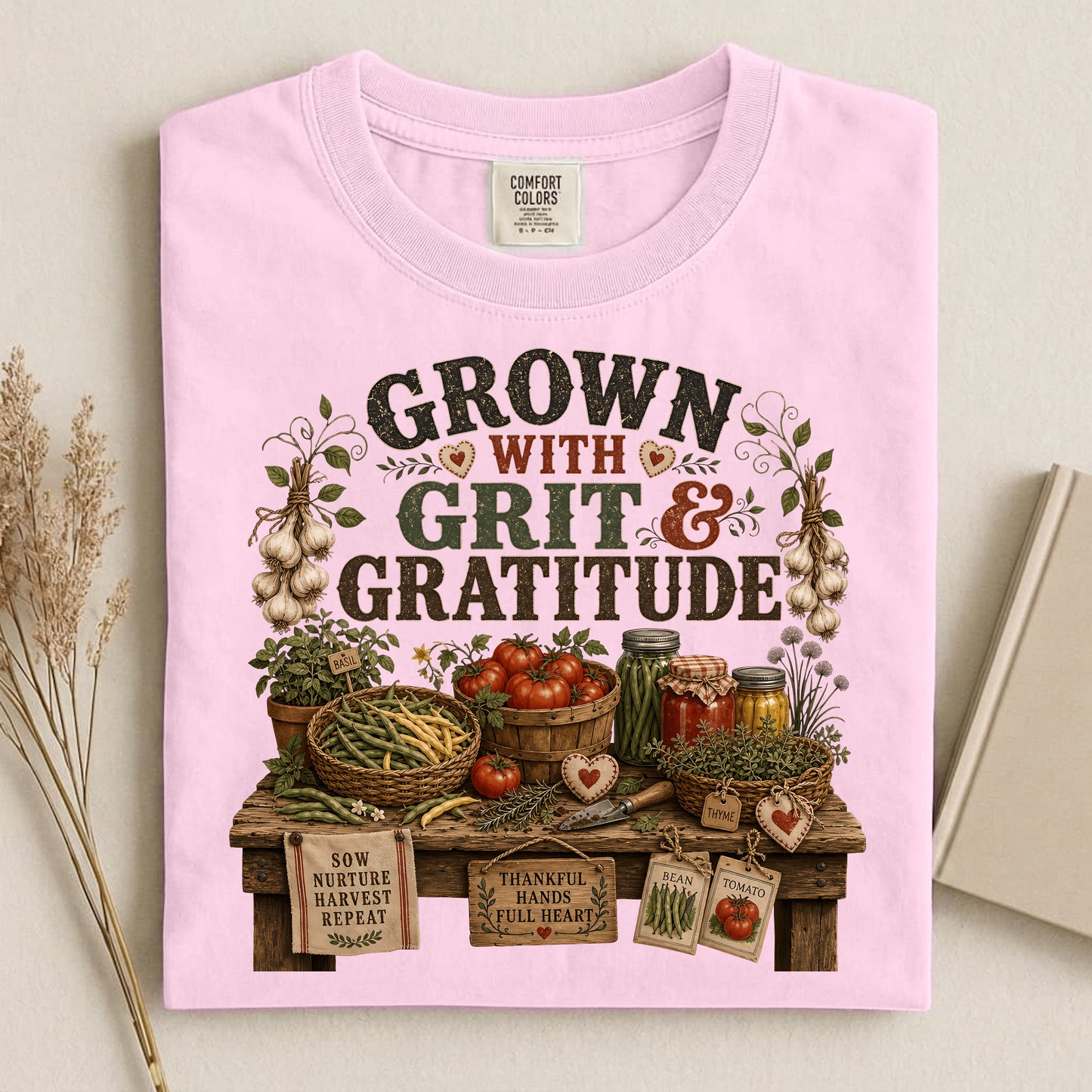 Grown with Grit & Gratitude Comfort Colors 1717 tee shirt