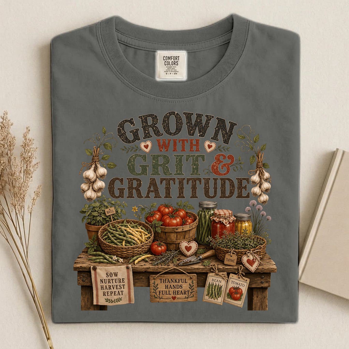 Grown with Grit & Gratitude Comfort Colors 1717 tee shirt