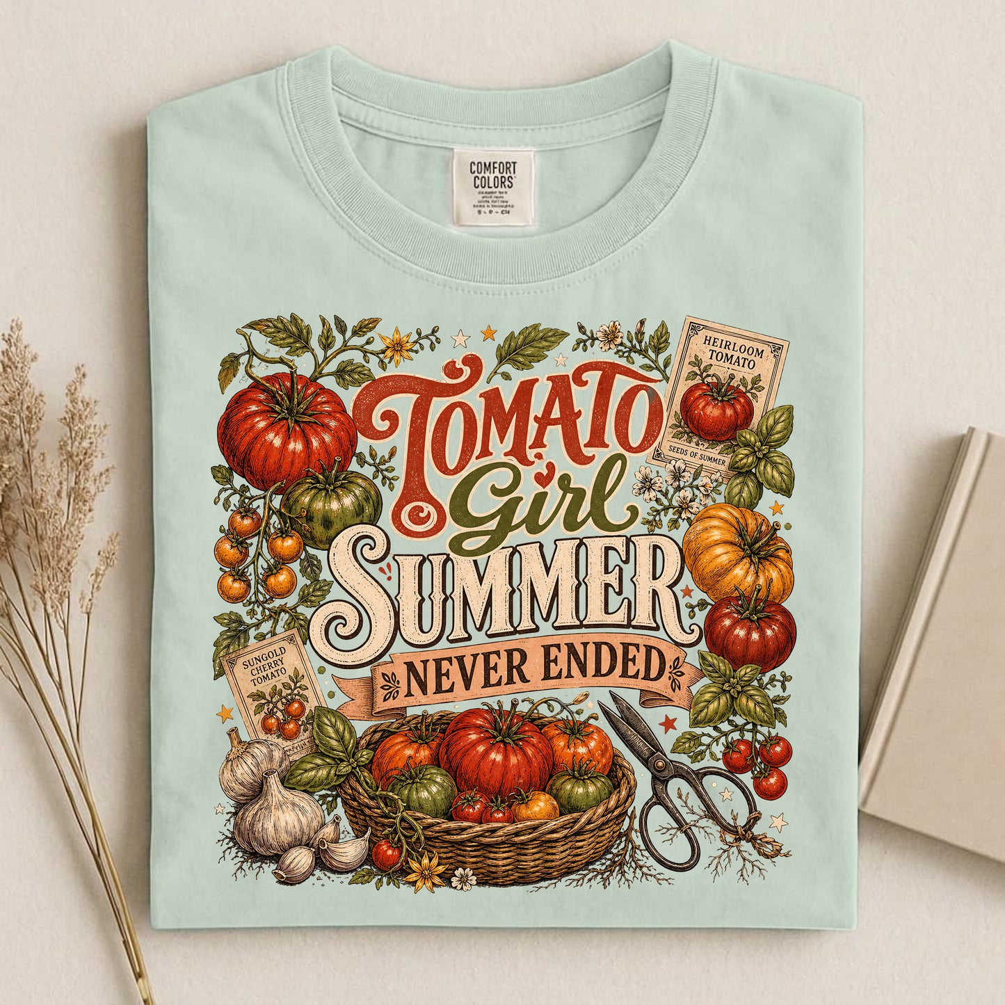 Tomato Girl Summer Never Ended Comfort Colors 1717 tee shirt