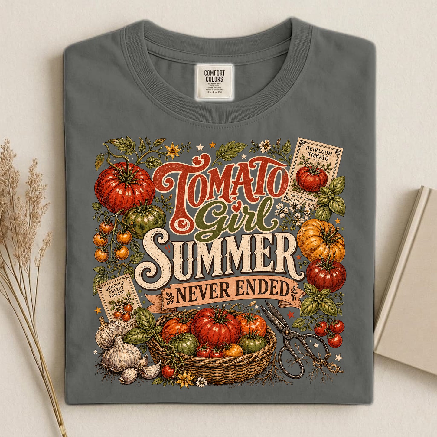 Tomato Girl Summer Never Ended Comfort Colors 1717 tee shirt
