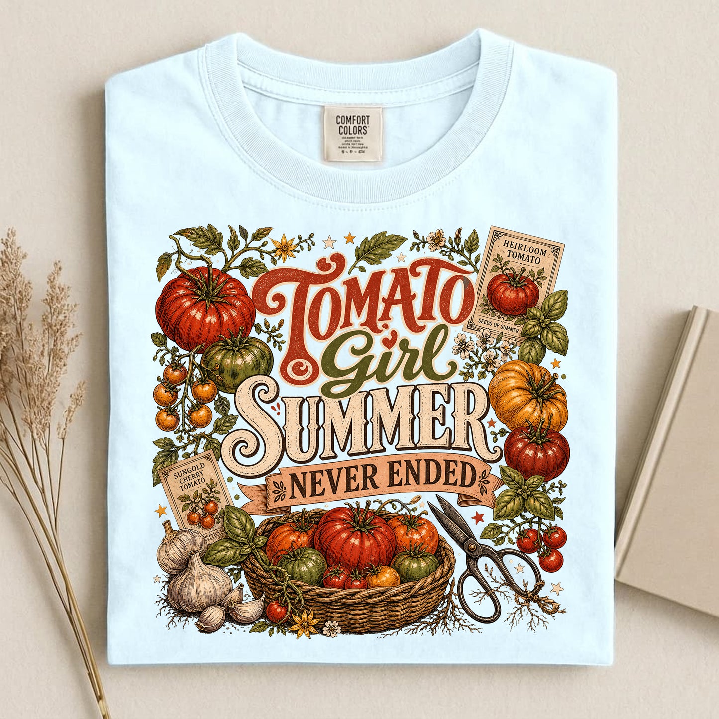 Tomato Girl Summer Never Ended Comfort Colors 1717 tee shirt