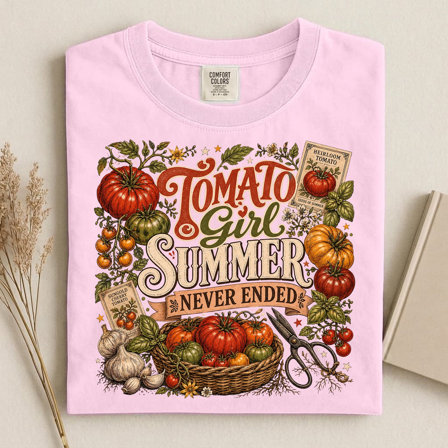 Tomato Girl Summer Never Ended Comfort Colors 1717 tee shirt