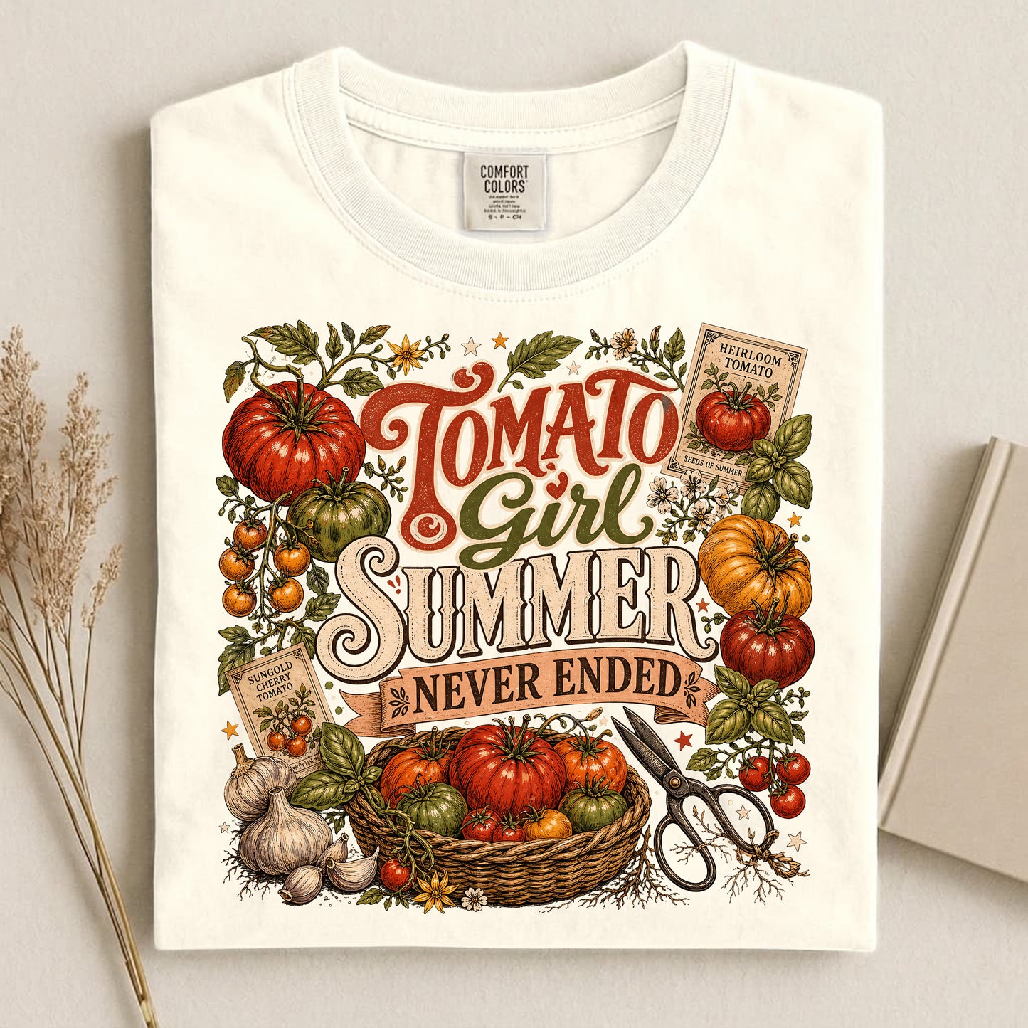 Tomato Girl Summer Never Ended Comfort Colors 1717 tee shirt
