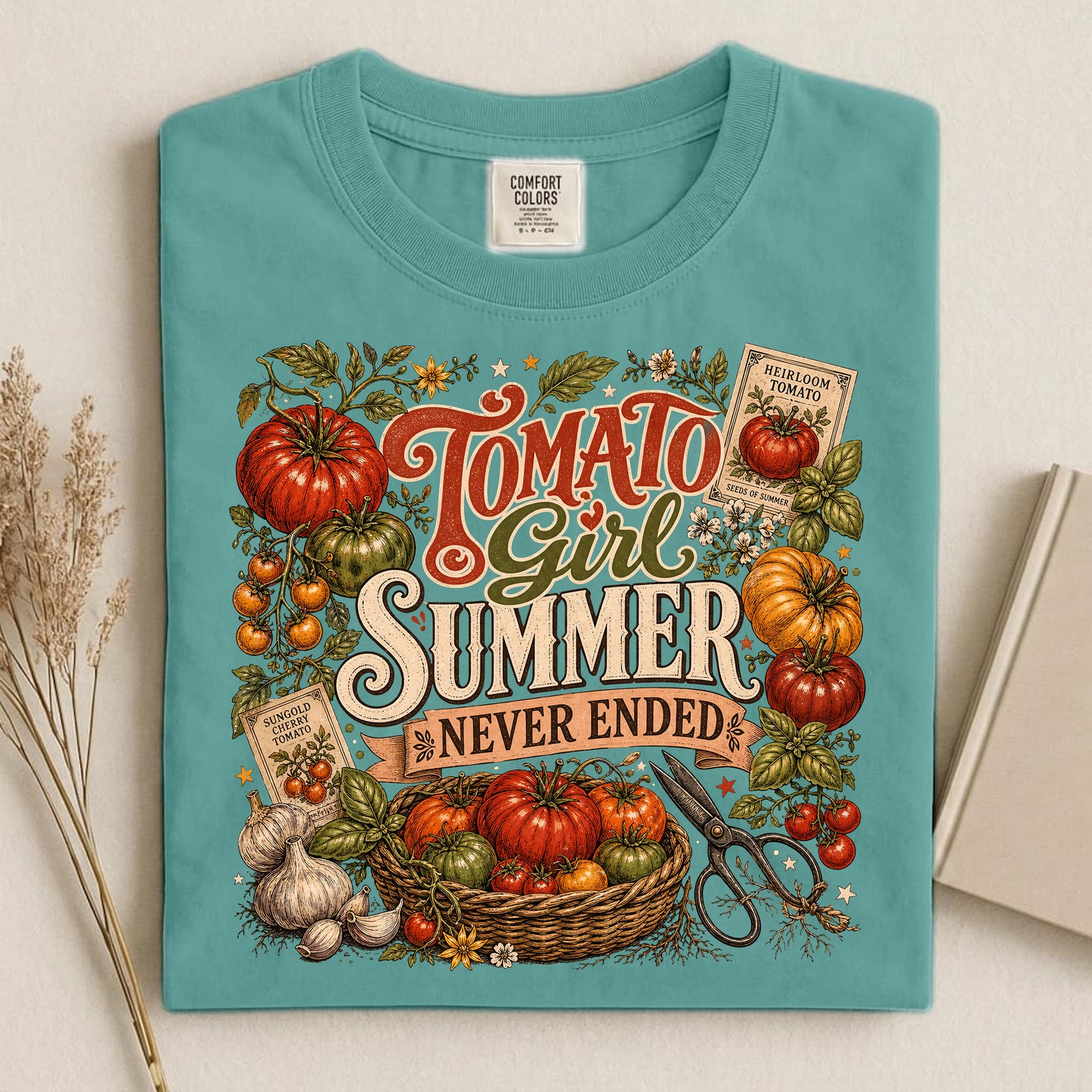 Tomato Girl Summer Never Ended Comfort Colors 1717 tee shirt