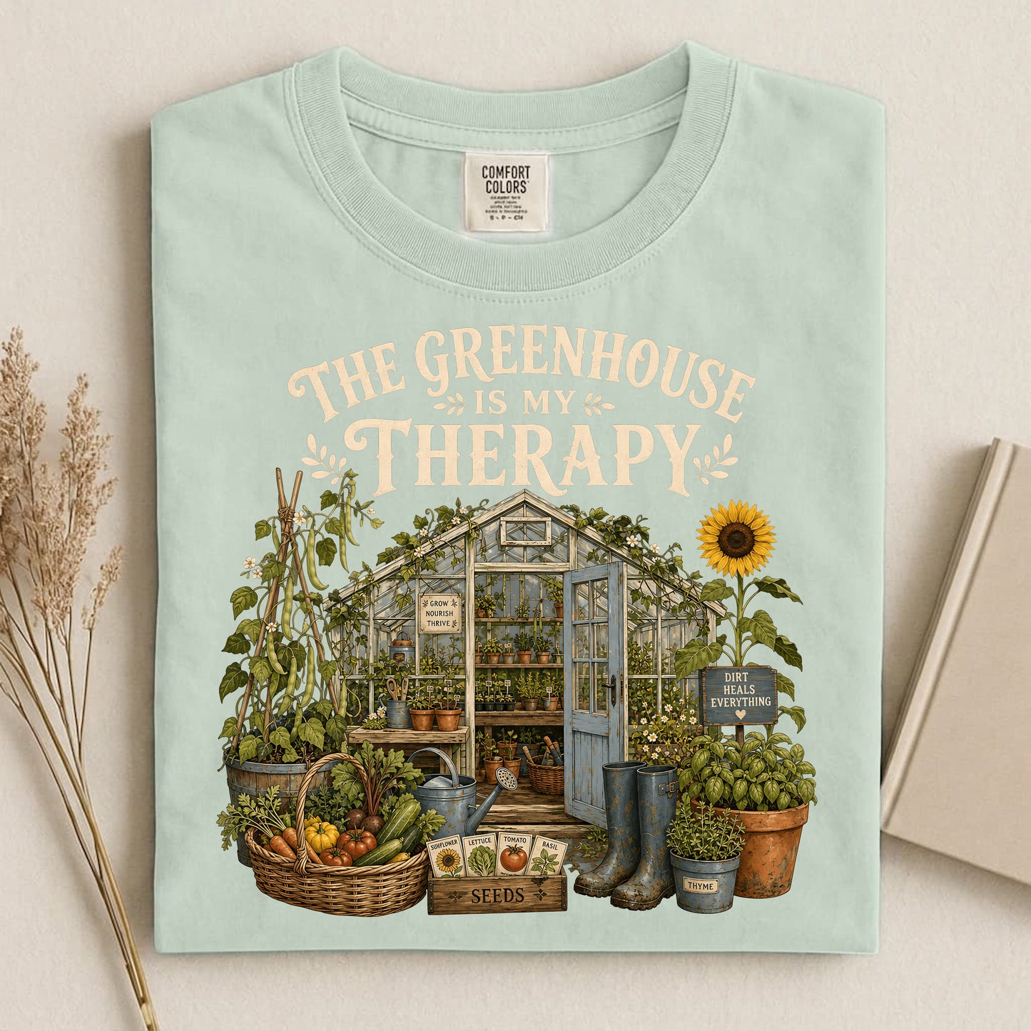 The Greenhouse Is My Therapy Comfort Colors 1717 tee shirt