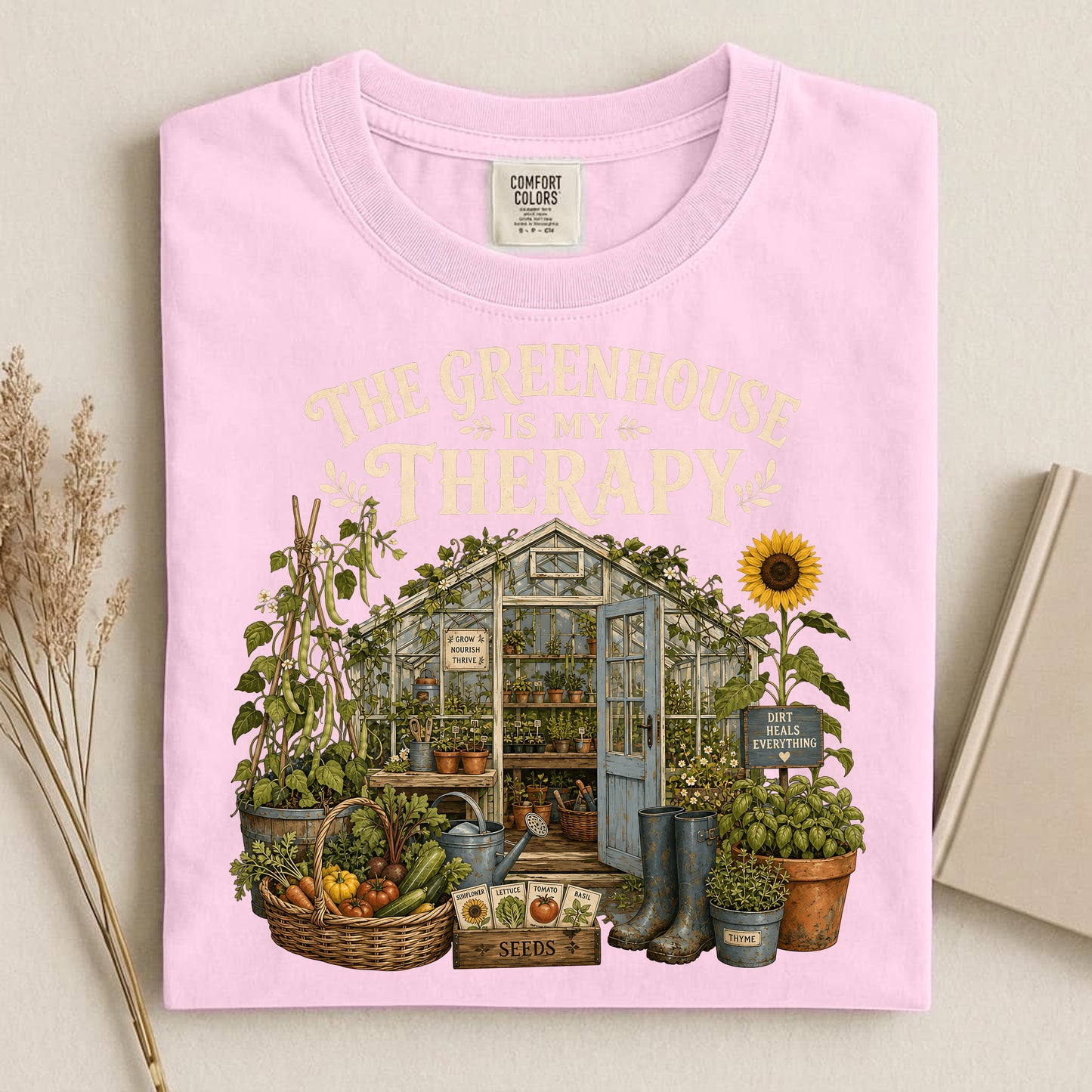 The Greenhouse Is My Therapy Comfort Colors 1717 tee shirt