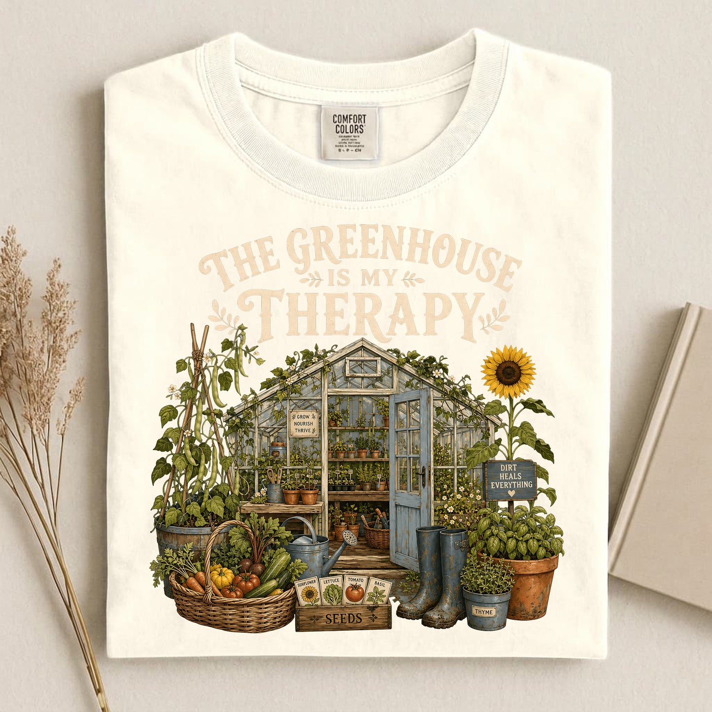 The Greenhouse Is My Therapy Comfort Colors 1717 tee shirt