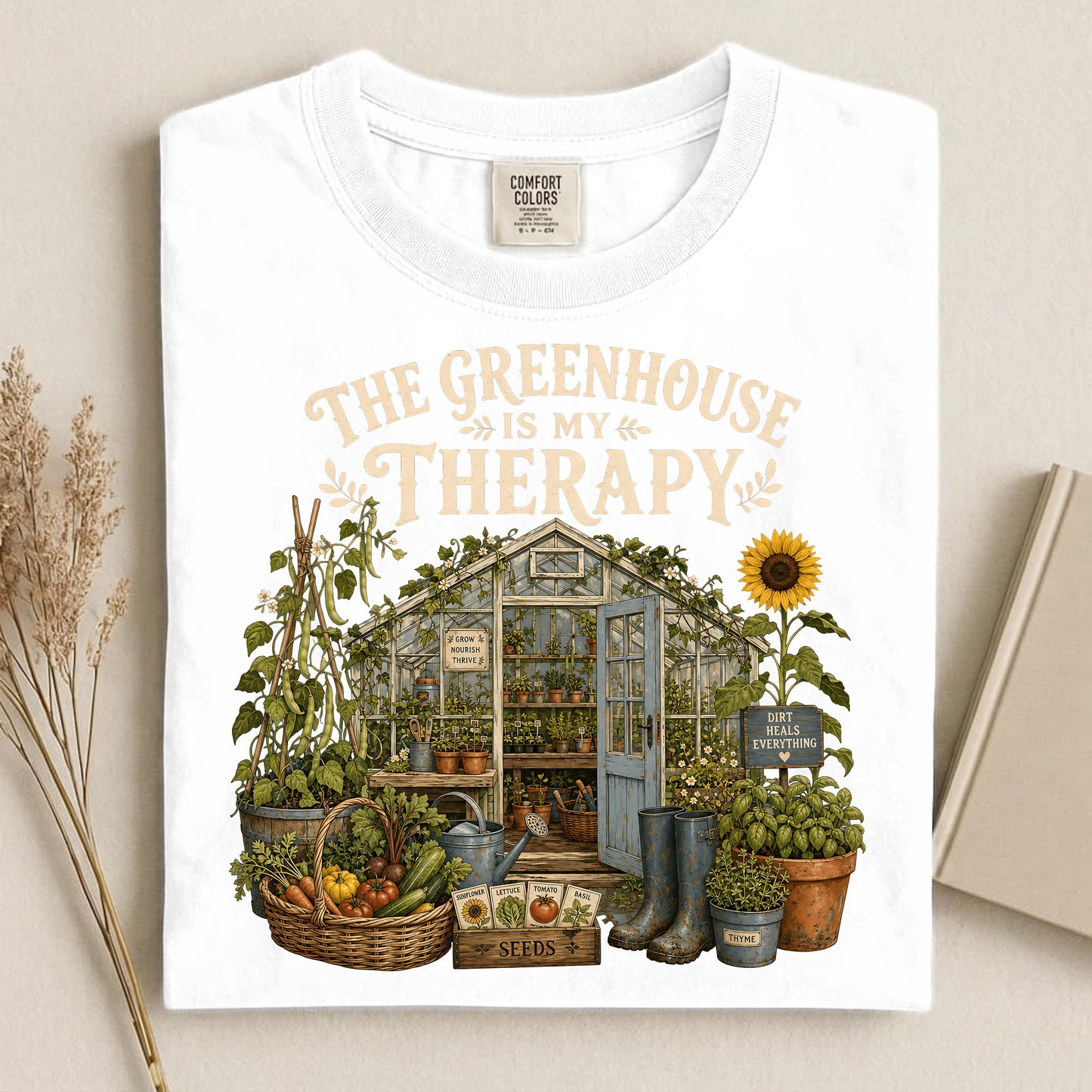 The Greenhouse Is My Therapy Comfort Colors 1717 tee shirt