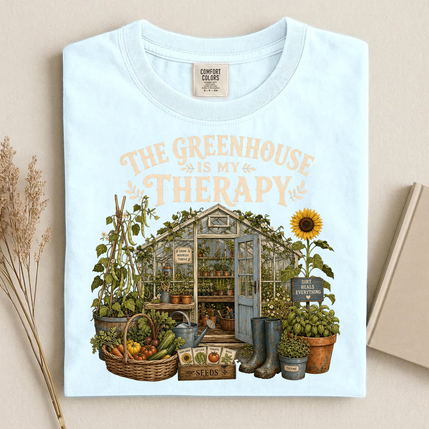 The Greenhouse Is My Therapy Comfort Colors 1717 tee shirt