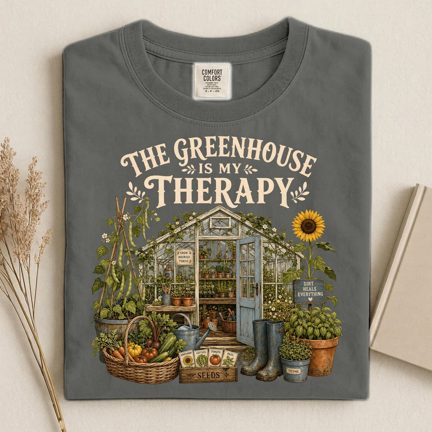 The Greenhouse Is My Therapy Comfort Colors 1717 tee shirt