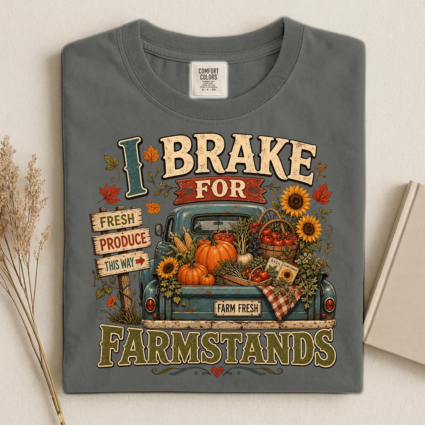 I Brake for Farmstands Comfort Colors 1717 tee shirt