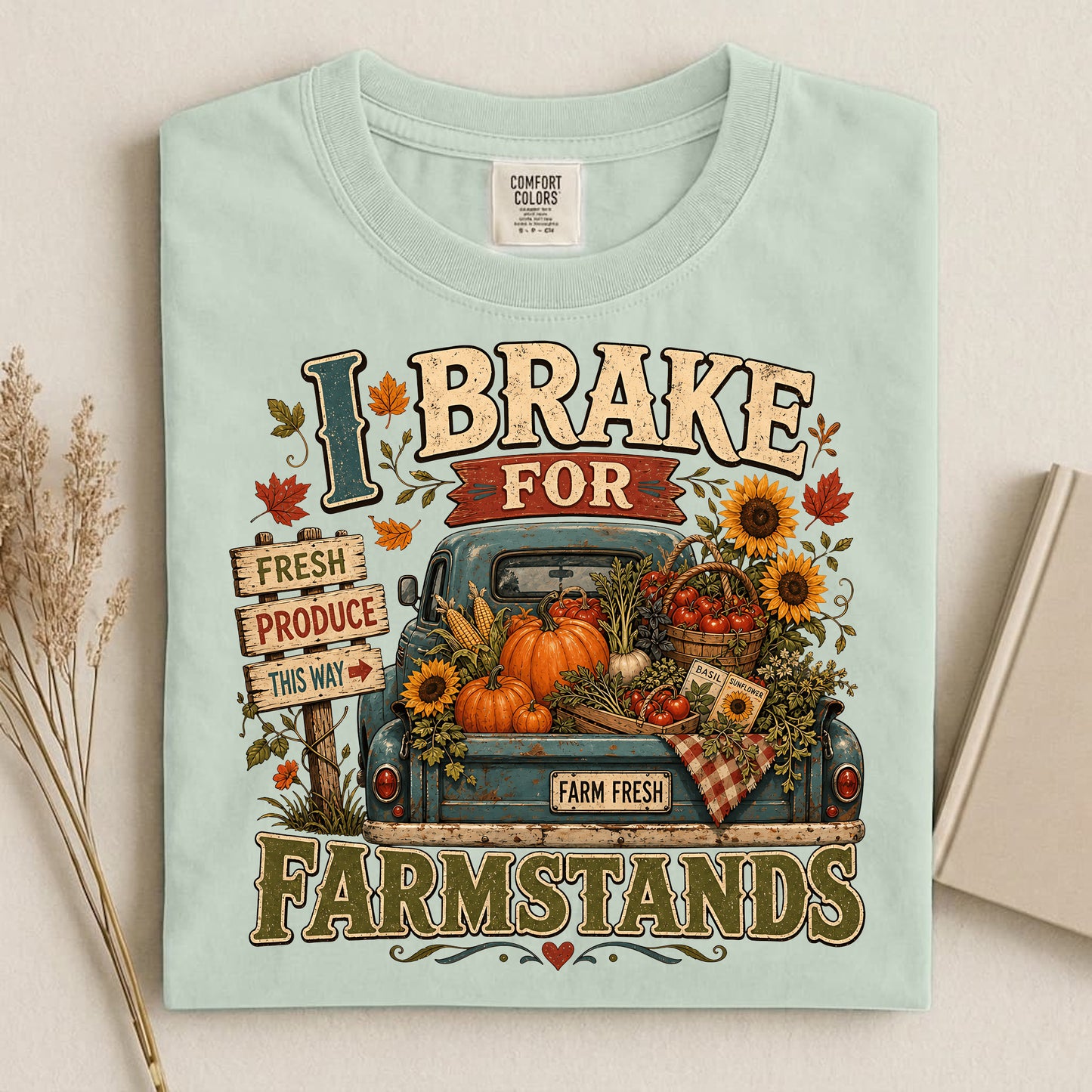 I Brake for Farmstands Comfort Colors 1717 tee shirt