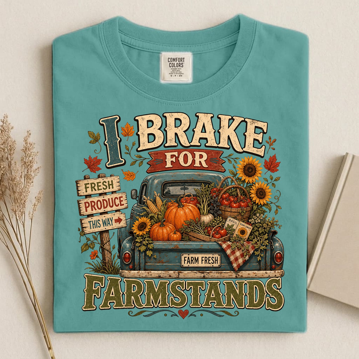 I Brake for Farmstands Comfort Colors 1717 tee shirt