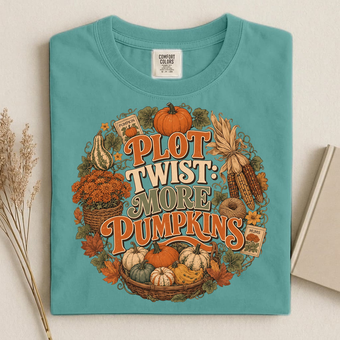 Plot Twist More Pumpkins Comfort Colors 1717 tee shirt