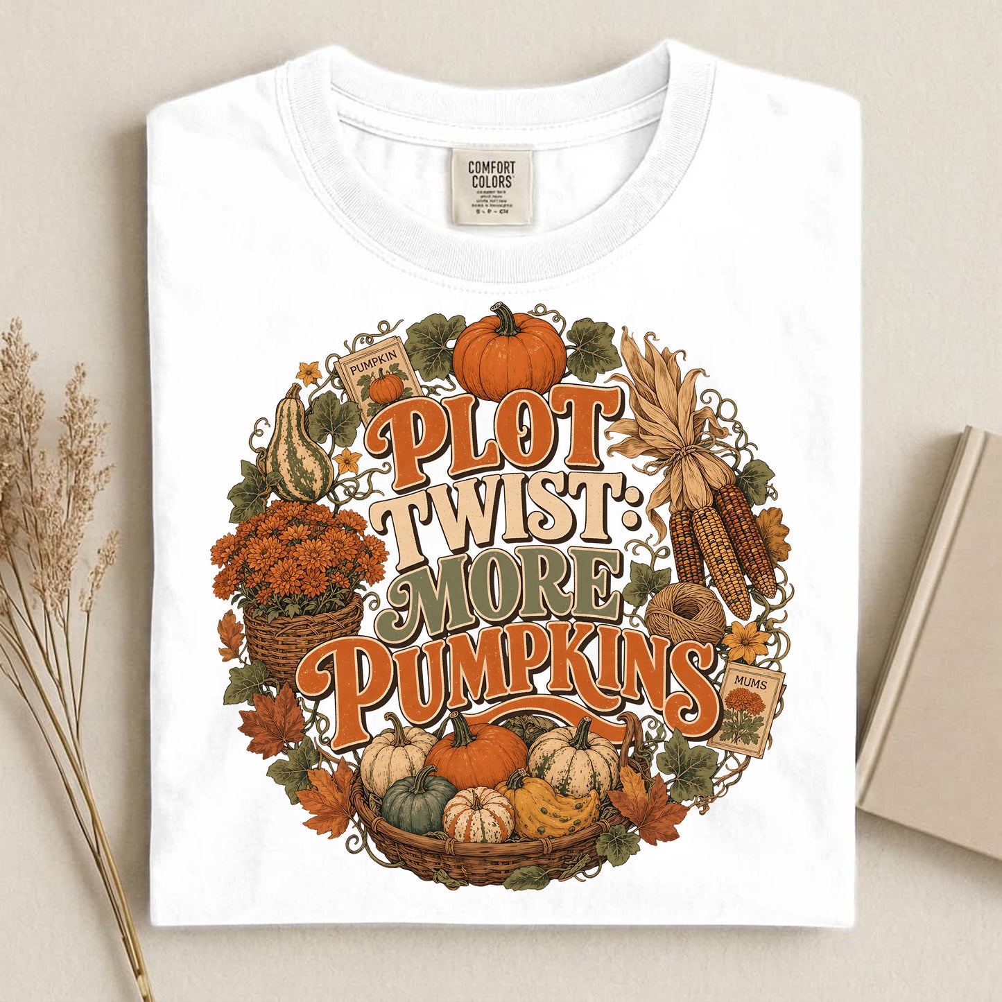 Plot Twist More Pumpkins Comfort Colors 1717 tee shirt