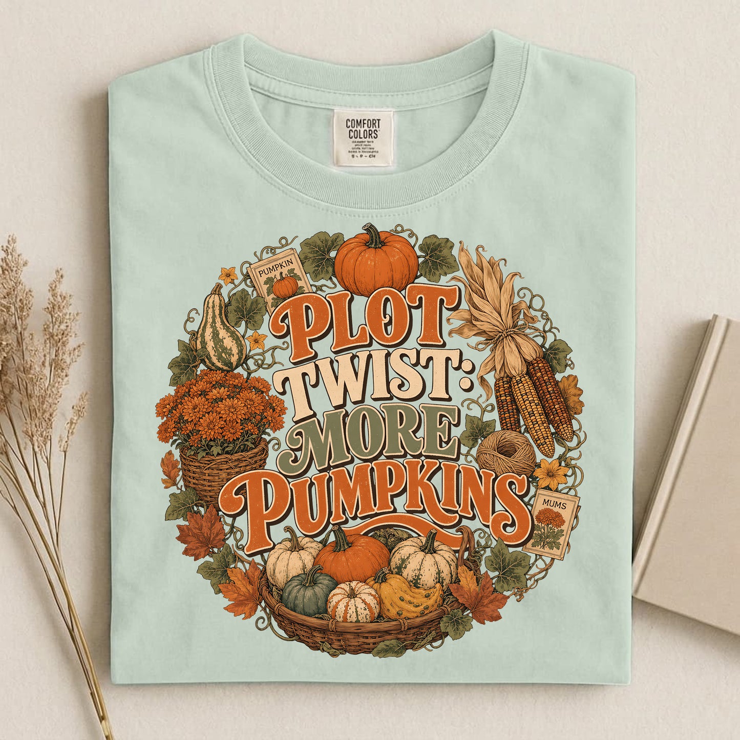 Plot Twist More Pumpkins Comfort Colors 1717 tee shirt