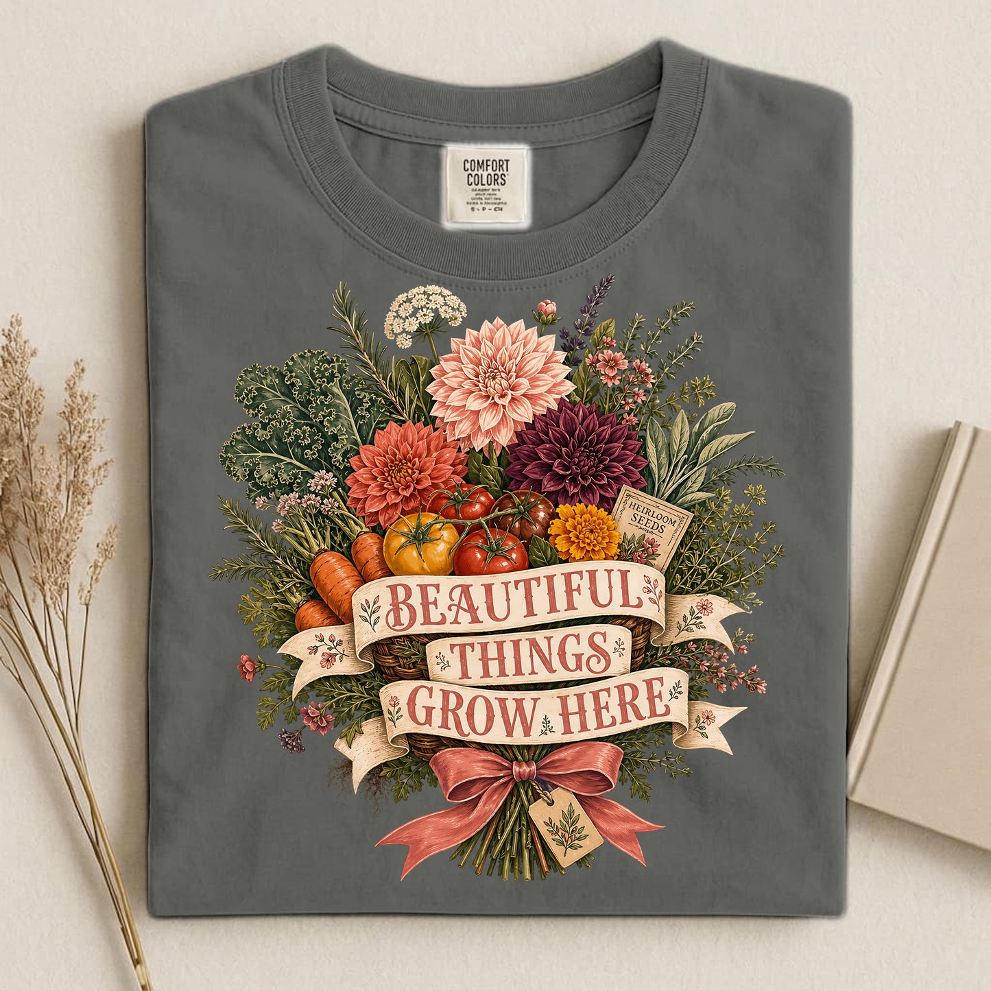 Beautiful Things Grow Here Comfort Colors 1717 tee shirt
