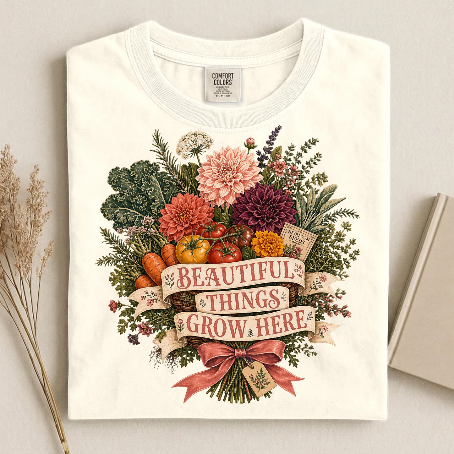 Beautiful Things Grow Here Comfort Colors 1717 tee shirt