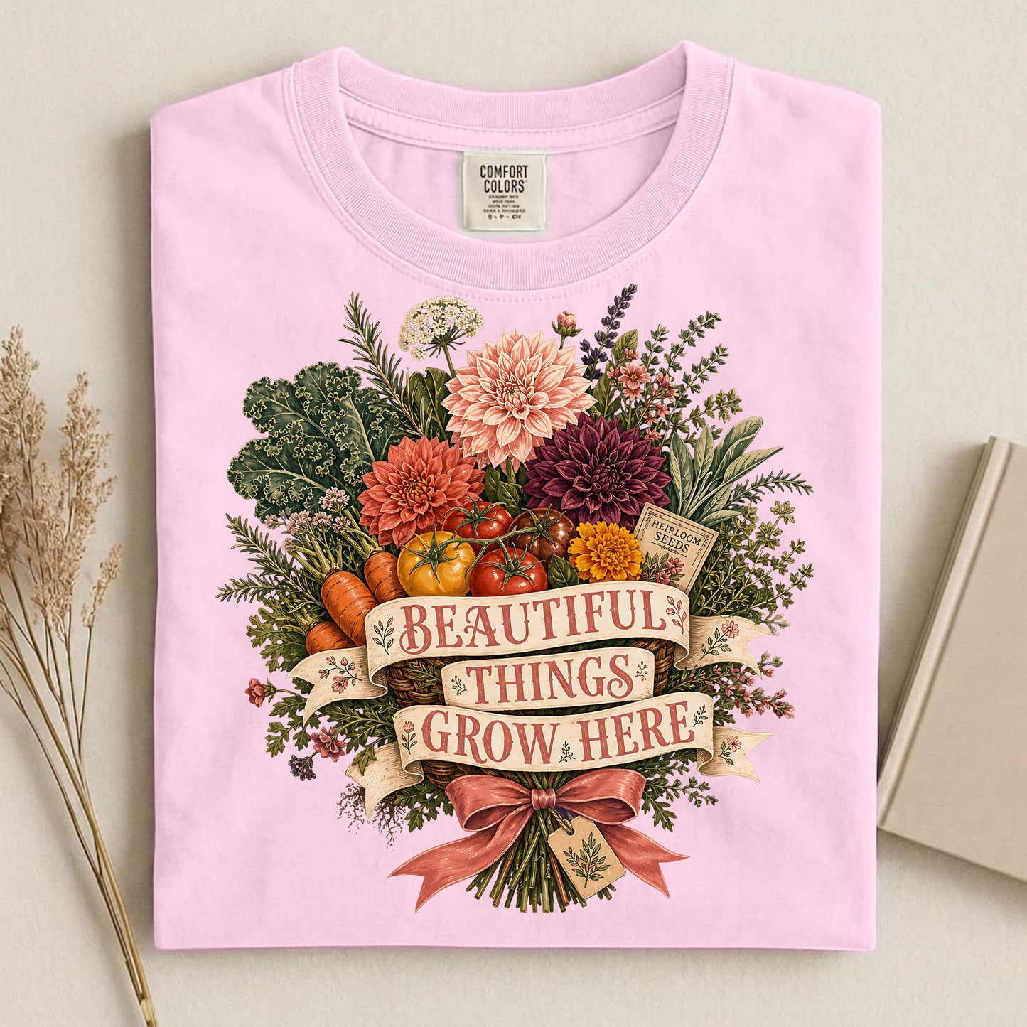 Beautiful Things Grow Here Comfort Colors 1717 tee shirt