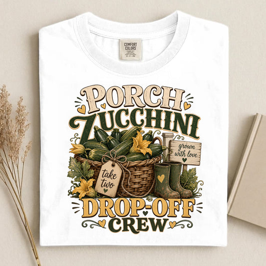 Porch Zucchini Drop-Off Crew Comfort Colors 1717 tee shirt