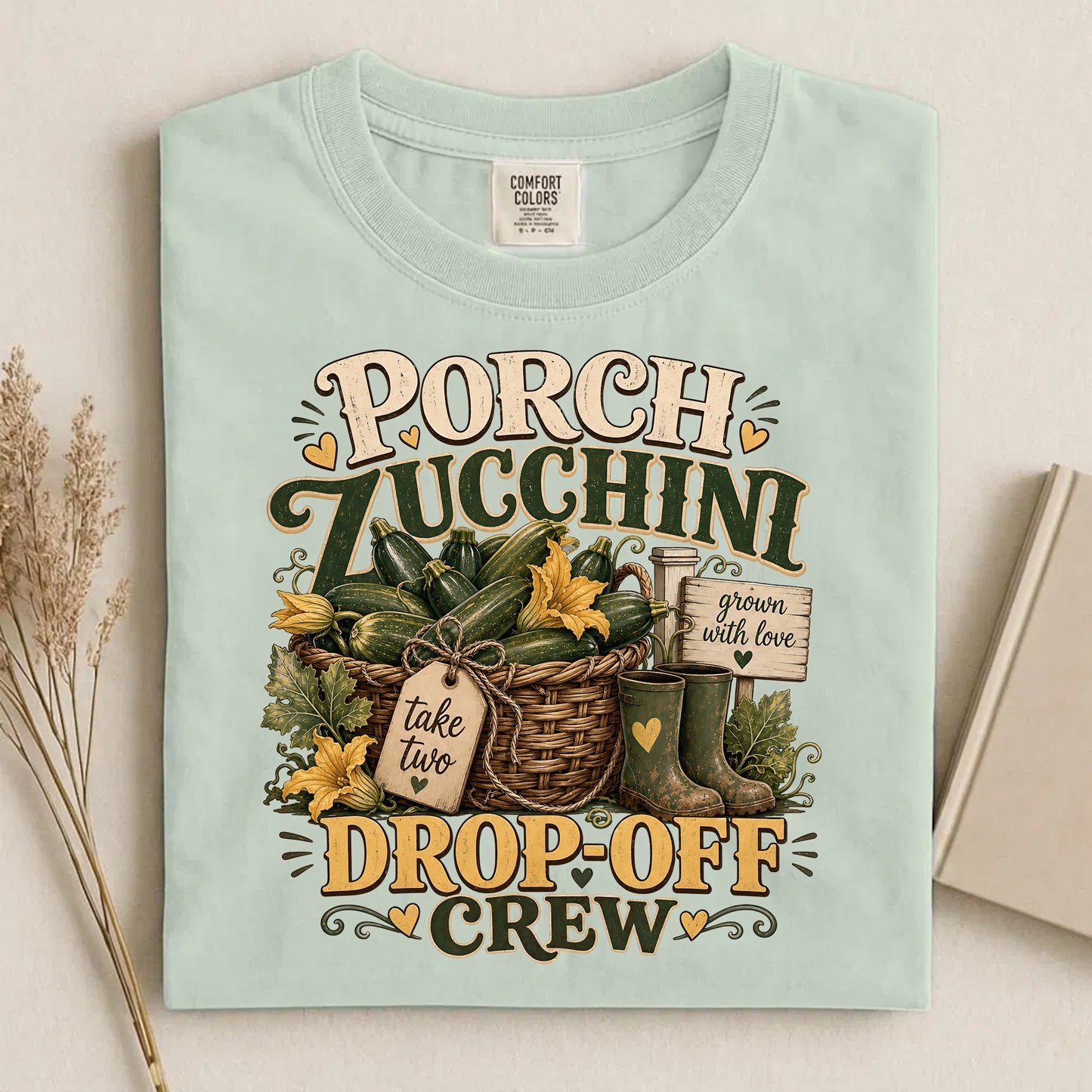Porch Zucchini Drop-Off Crew Comfort Colors 1717 tee shirt