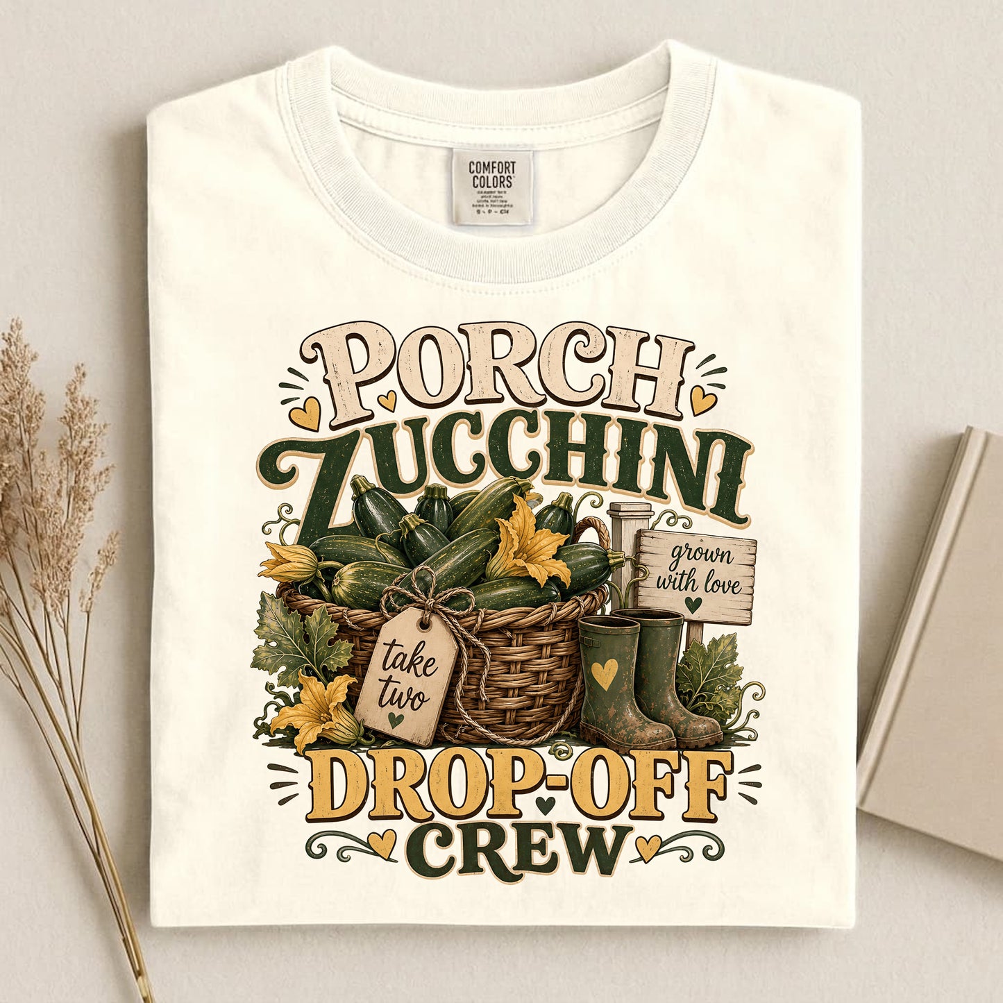 Porch Zucchini Drop-Off Crew Comfort Colors 1717 tee shirt