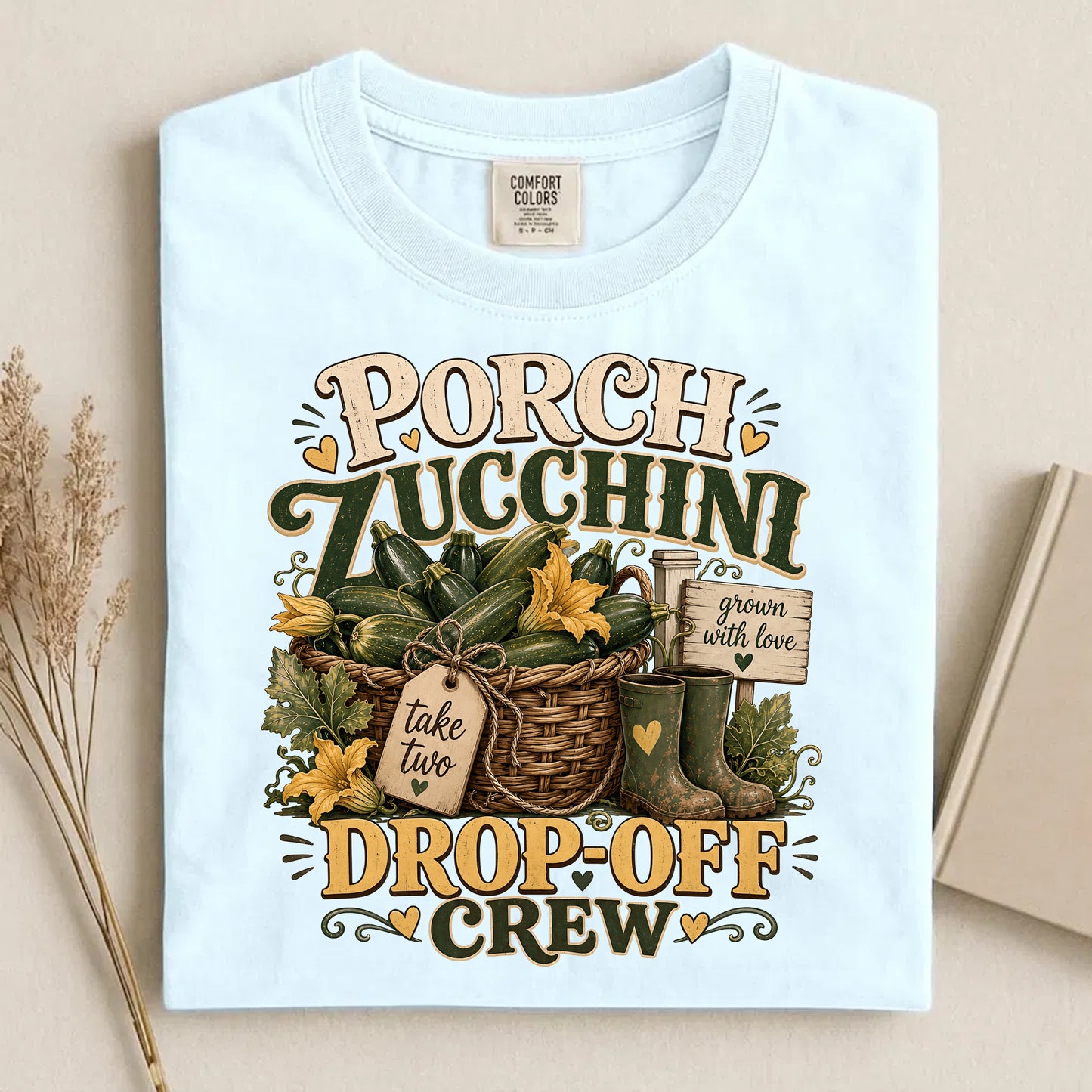Porch Zucchini Drop-Off Crew Comfort Colors 1717 tee shirt