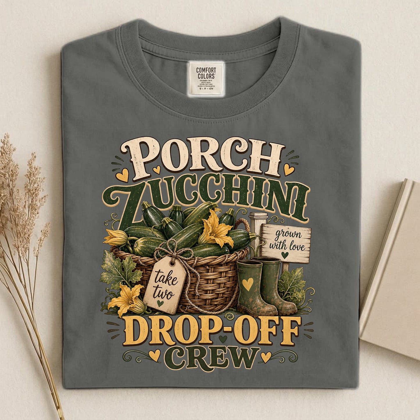 Porch Zucchini Drop-Off Crew Comfort Colors 1717 tee shirt
