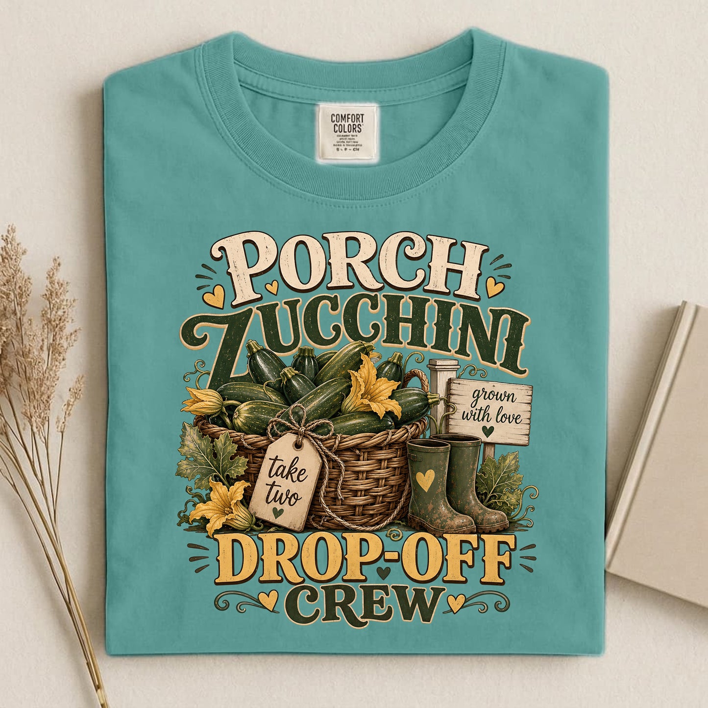 Porch Zucchini Drop-Off Crew Comfort Colors 1717 tee shirt